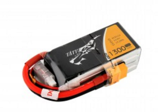 Tattu 1300mAh 75C 4S1P lipo battery pack with XT60 plug