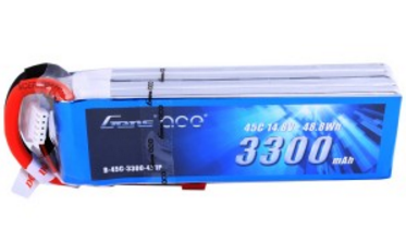 Gens ace 3300mAh 14.8V 45C 4S1P Lipo Battery Pack Deans plug