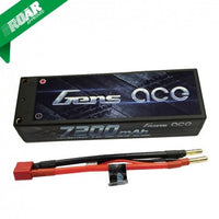 Gens ace 7200mAh 7.4V 70C 2S1P HardCase Lipo Battery Pack 10# with 4.0mm bullet to Deans plug
