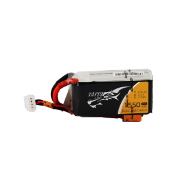 Tattu 1550mAh 11.1V 75C 3S1P Lipo Battery Pack Racing with XT60 plug